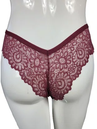 Conjunto Femino Adulto Calcinha E Sutiã Detalhe Renda 2201100 Glamour Bordo