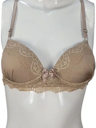 Conjunto Femino Adulto Calcinha E Sutiã Detalhe Renda 2201105 Glamour Bege