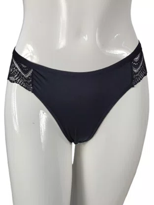 Conjunto Femino Adulto Calcinha E Sutiã Detalhe Renda 2201105 Glamour Preto