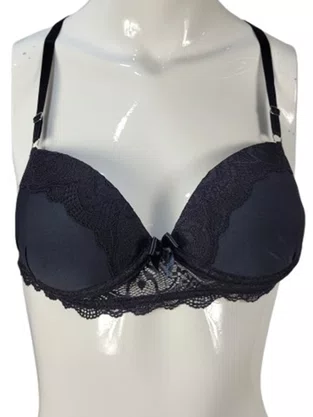 Conjunto Femino Adulto Calcinha E Sutiã Detalhe Renda 2201105 Glamour Preto