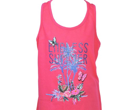 Conjunto Feminino Juvenil 10-16 Blusa Regata e Bermuda Ciclista 10312794 Marisol Pink e Marinho