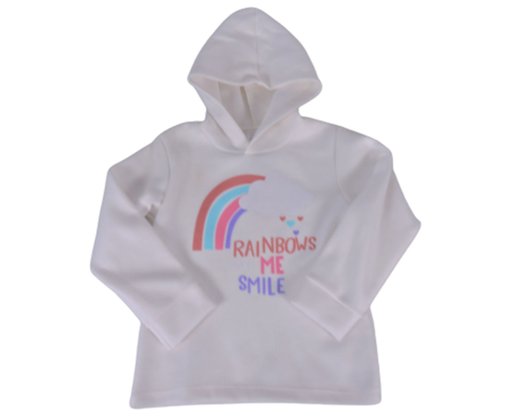 Conjunto Longo Feminino Infantil Com Capuz 863 Tacadu Branco E Rosa