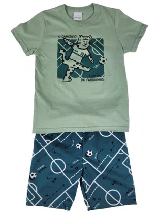 Conjunto Masculino Infantil 1/3  Parquinho 1000130290 Malwee Verde