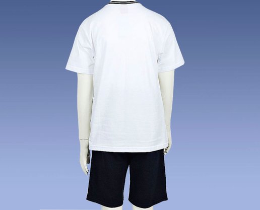 Conjunto Masculino Infantil  Camiseta-Bermuda 10-16 110076 Kyly Branco e Marinho