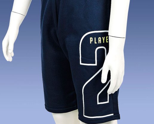 Conjunto Masculino Infantil  Camiseta-Bermuda 10-16 110076 Kyly Branco e Marinho