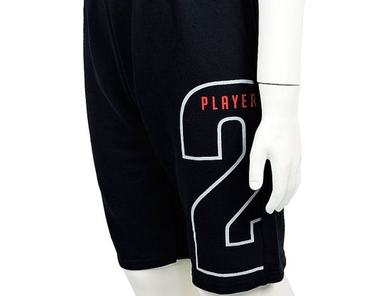 Conjunto Masculino Infantil Camiseta-Bermuda 10-16 110076 Kyly Cinza e Preto
