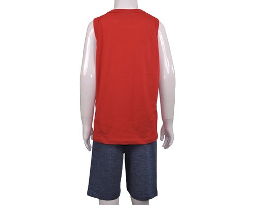 Conjunto Masculino Infantil 4-8 Com Estampa 1000072063 Malwee Vermelho e Marinho