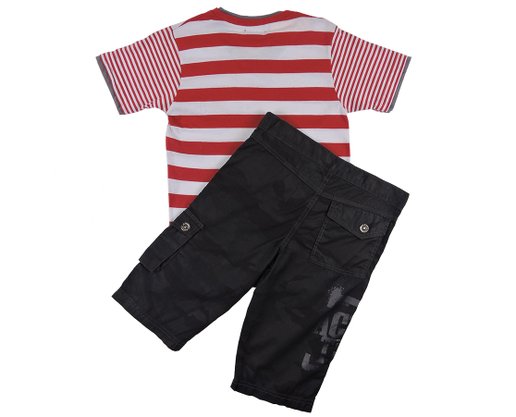 Conjunto Masculino Infantil 10300355 Marisol Vermelho e Creme