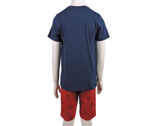Conjunto Masculino Juvenil 10-12 Com Estampa 1000074710 Malwee Marinho e Vermelho