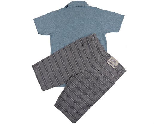 Conjunto Masculino Juvenil 10-16  10302975 Marisol Verde e Cinza