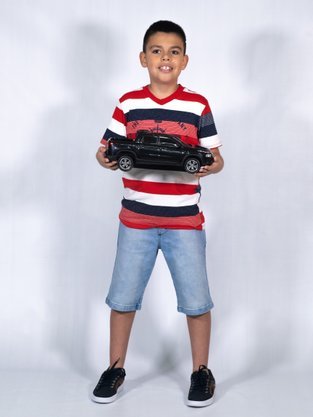 Conjunto Masculino Juvenil 10-16 1000047827 Carinhoso Marinho e Vermelho