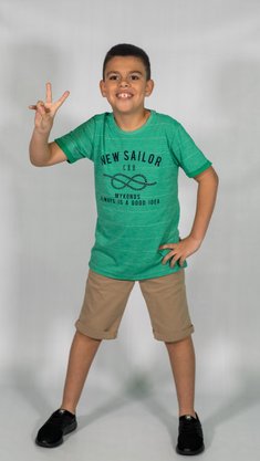 Conjunto Masculino Juvenil 10-16  1000048006 Carinhoso Verde e Areia