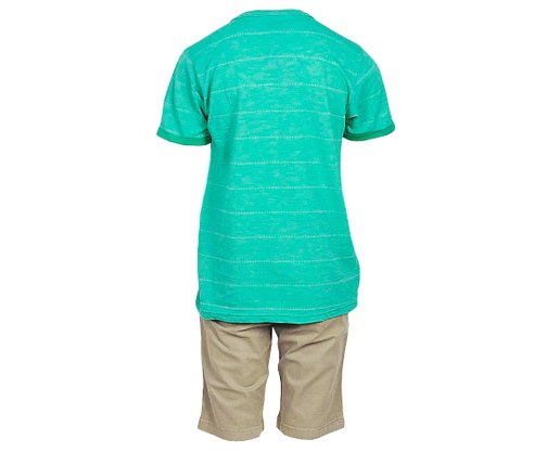 Conjunto Masculino Juvenil 10-16  1000048006 Carinhoso Verde e Areia