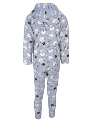 Conjunto Soft C/ Capuz Estampado Masculino Juvenil 849 Tacadu Cinza Claro