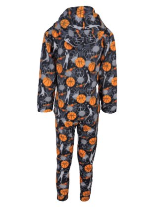 Conjunto Soft C/ Capuz Estampado Masculino Juvenil 849 Tacadu Preto e Laranja