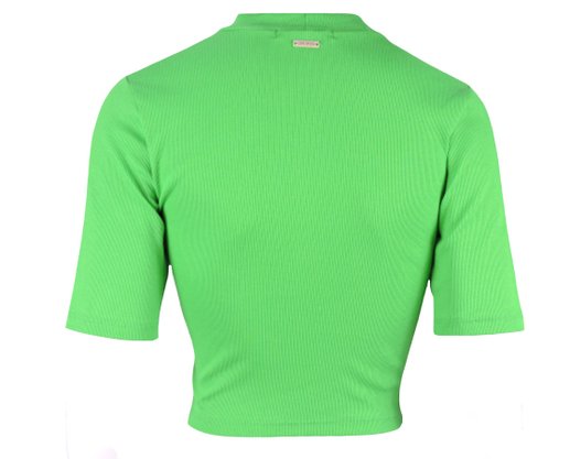 Cropped Canelado Feminino Adulto Golta Alta 123221008 Over Verde