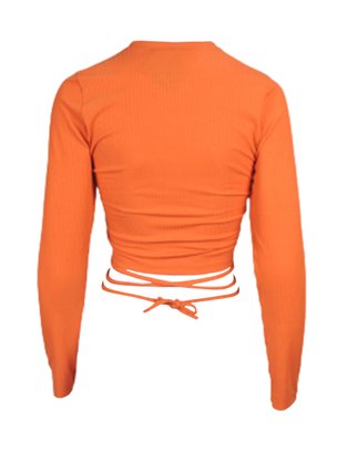 Cropped Feminino Adulto Canelado 2208 Mc'jo Laranja