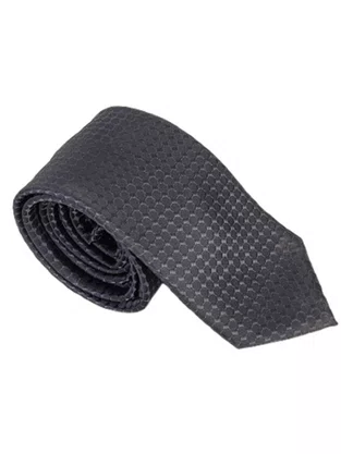 Gravata Semi Slim 100% Poliéster Diament Deluxe Preto