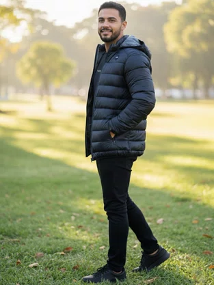 Jaqueta Bomber Com Capuz  Masculina 30128 Fatal Marinho