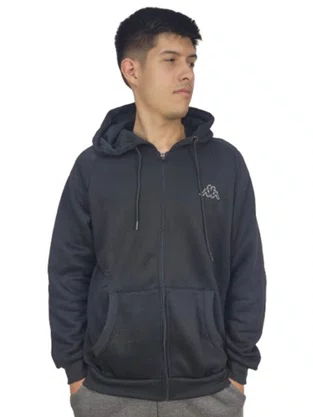 Jaqueta Canguru De Moletom Masculino Adulto EKP371941 Kappa Preto