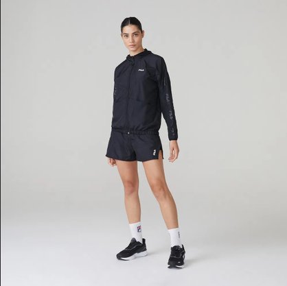 Jaqueta Com Capuz Feminina Adulto Geo Block Hoodie F12AT137 Fila Preto