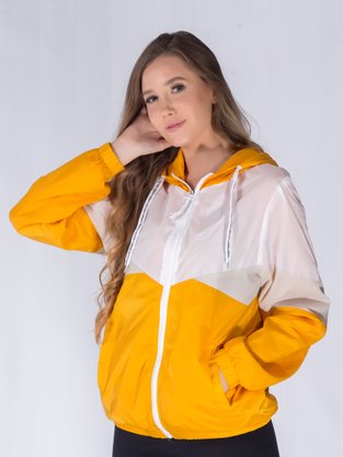 Corta Vento Com Capuz Feminino Adulto 16.56.0100 Overcore Laranja
