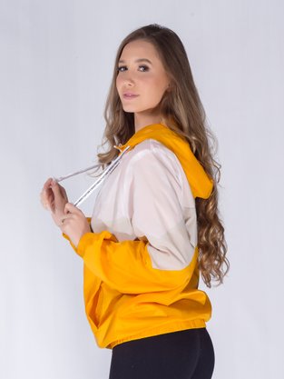 Corta Vento Com Capuz Feminino Adulto 16.56.0100 Overcore Laranja