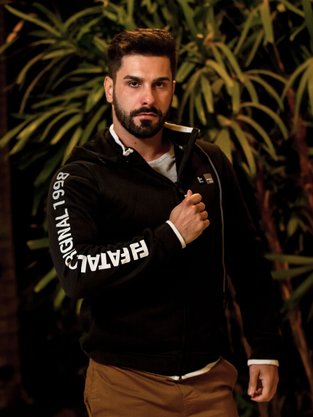 Jaqueta de Moletom Masculina Adulto Bolso Canguru 24870 Fatal Preto