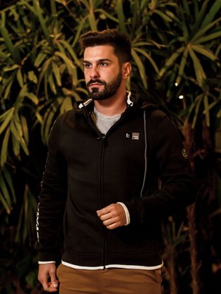 Jaqueta de Moletom Masculina Adulto Bolso Canguru 24870 Fatal Preto