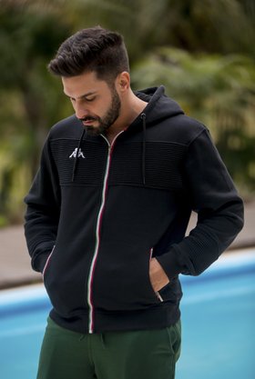 Jaqueta De Moletom Masculina Adulto EK371838001 Kappa Preto