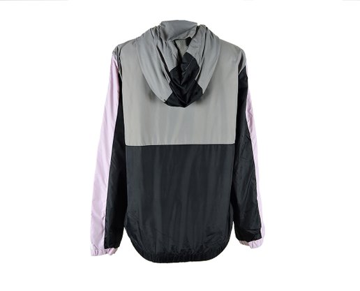 Jaqueta Feminina Adulto Quebra Vento Com Capuz JRQF-302 Proxy Preto e Cinza