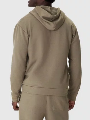 Jaqueta Masculina  De Moletom Flanelado Com Capuz 1000136333 Malwee Caqui