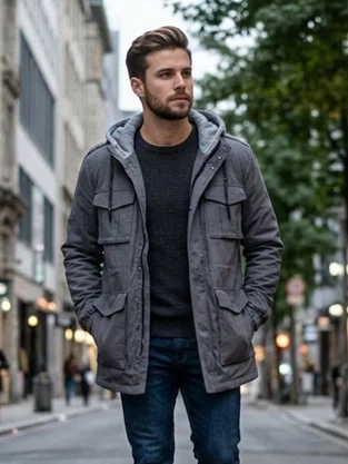Jaqueta Parka De Sarja Masculina JSCMP200 Blue Bay/ Nautica