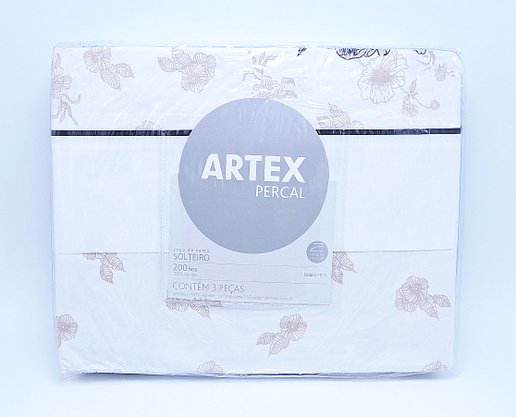 Jogo de Lençol Dobra Feita 200 fios Solteiro Artex Roberta