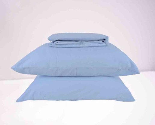 Jogo de Cama Casal 04 Peças 300 Fios Toque de Seda 1,38 X1,88m Jolitex Azul