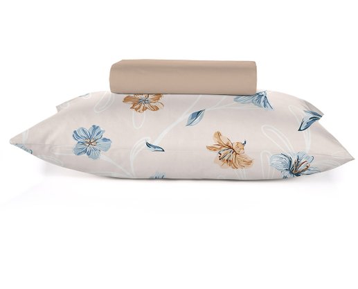 Jogo De Cama Casal 04 Peças Estampado 2,00 X 2,20 Crystal Teka Brisa do Mar