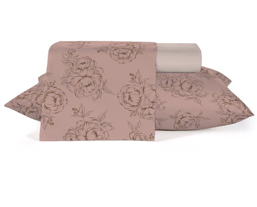 Jogo De Cama Casal 04 Peças Estampado 2,00 X 2,20 Crystal Teka Rosetas