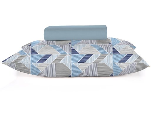 Jogo De Cama Casal 04 Peças Estampado 2,00 X 2,20 Crystal Teka Triangular