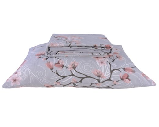 Jogo De Cama Casal 100% Algodão 4 Peças 2,00x2,20 Estampado Crystal Teka Capivari Cinza
