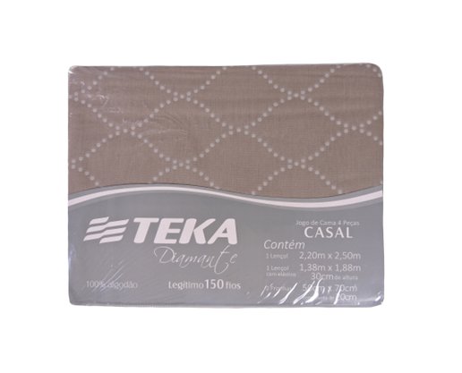 Jogo De Cama Casal 150 Fios 4 Peças 2.20x2,50 Estampado Diamante Teka  Hakor Marrom