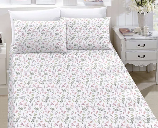 Jogo De Cama Casal Estampado 3 Peças Royal Santista Sady Rosa