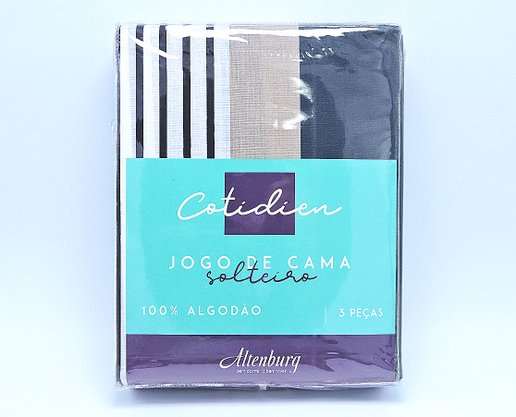 Jogo de Cama de Cama Solteiro 100% Algodão 1,50X2,40m Cotidien Altenburg Urqui