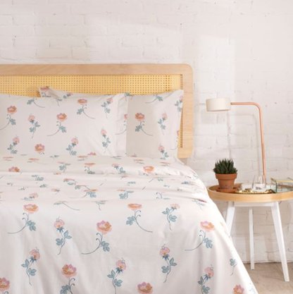 Jogo De Cama Duplo Casal Percal 180 Fios Total Mix Artex Bethania