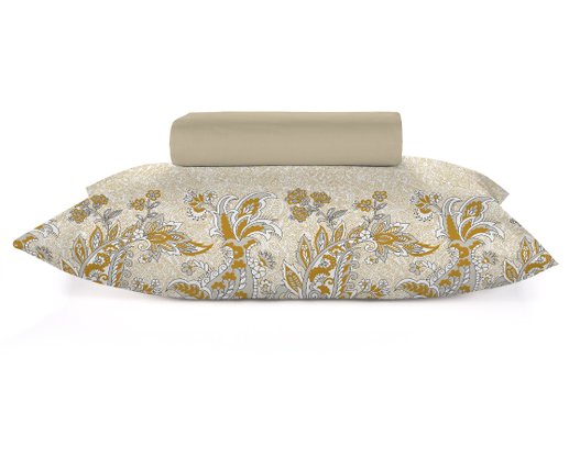 Jogo De Cama King 04 Peças 150 Fios Estampado Diamante Teka Dunas