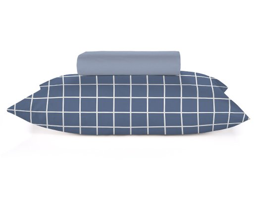Jogo De Cama King 04 Peças 150 Fios Estampado Diamante Teka Netuno