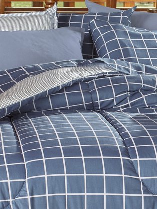 Jogo De Cama King 04 Peças 150 Fios Estampado Diamante Teka Netuno