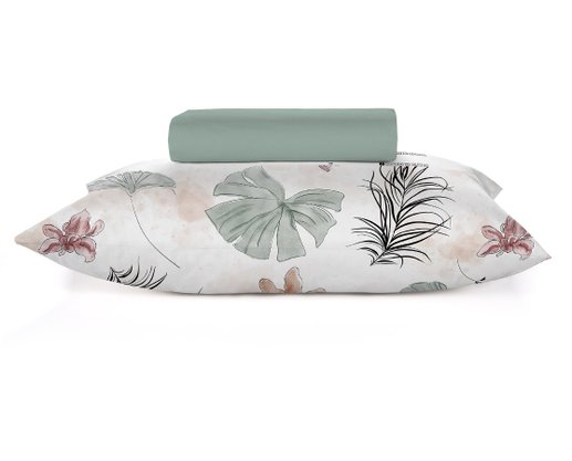 Jogo De Cama King 04 Peças 150 Fios Estampado Diamante Teka Tropical