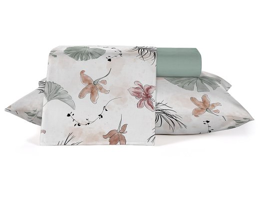 Jogo De Cama King 04 Peças 150 Fios Estampado Diamante Teka Tropical