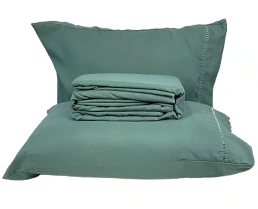 Jogo De Cama King Micropercal 200 Fios 4 Peças Renan Enxovais Verde