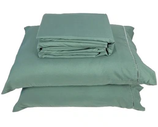 Jogo De Cama King Micropercal 200 Fios 4 Peças Renan Enxovais Verde